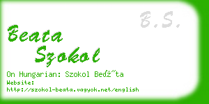 beata szokol business card
